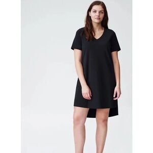 UNIVERSAL STANDARD Black‎ V-Neck T-Shirt Dress Tesino Style Size XS (4XS)